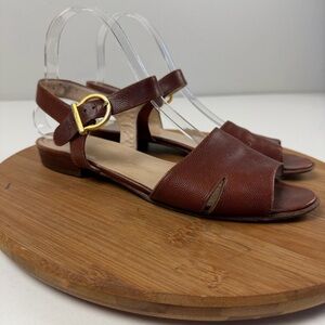 Salvatore Ferragamo Elegant Brown Leather Sandals